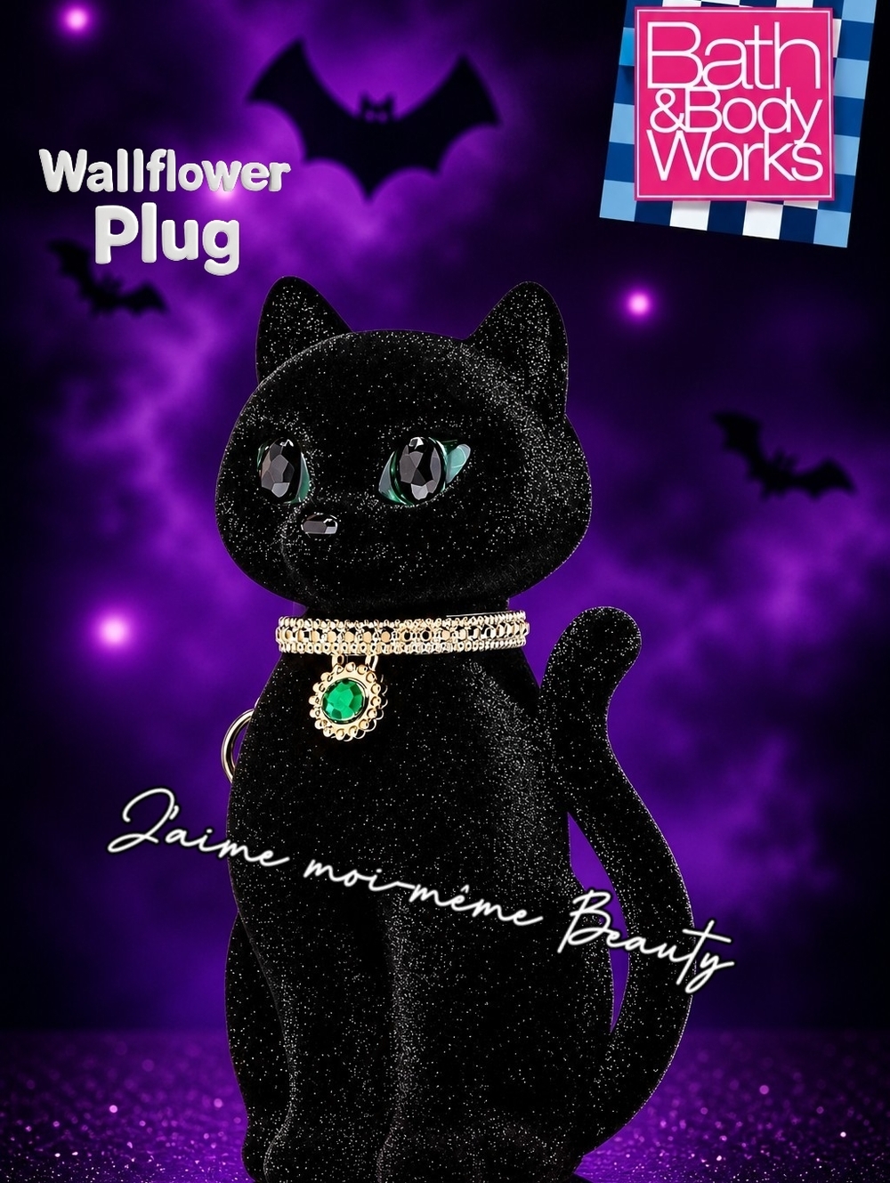 Bath & Body Works Halloween Black Egyptian Kitty Wallflower Holder Hocus Pocus